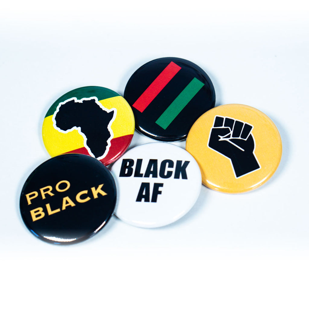 Afro Black Pin Set - Ethically Made Sustainable Vegan Candles, Jewelry & More | Hella Charged & LIT 