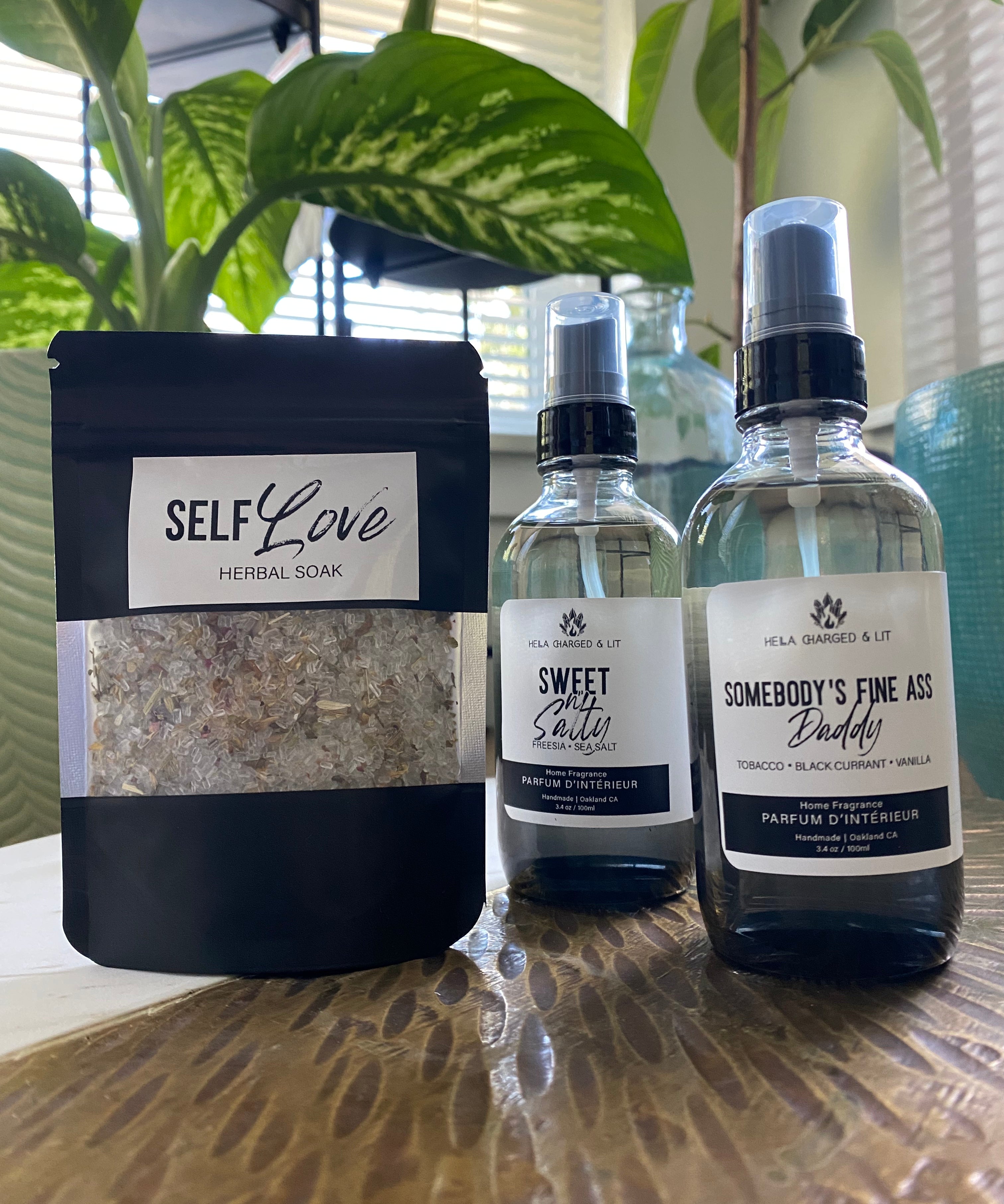 50 Room Sprays + 50 Herbal Soaks - Hella Charged & LIT | Ethically Made Sustainable Vegan Candles, Jewelry & More 
