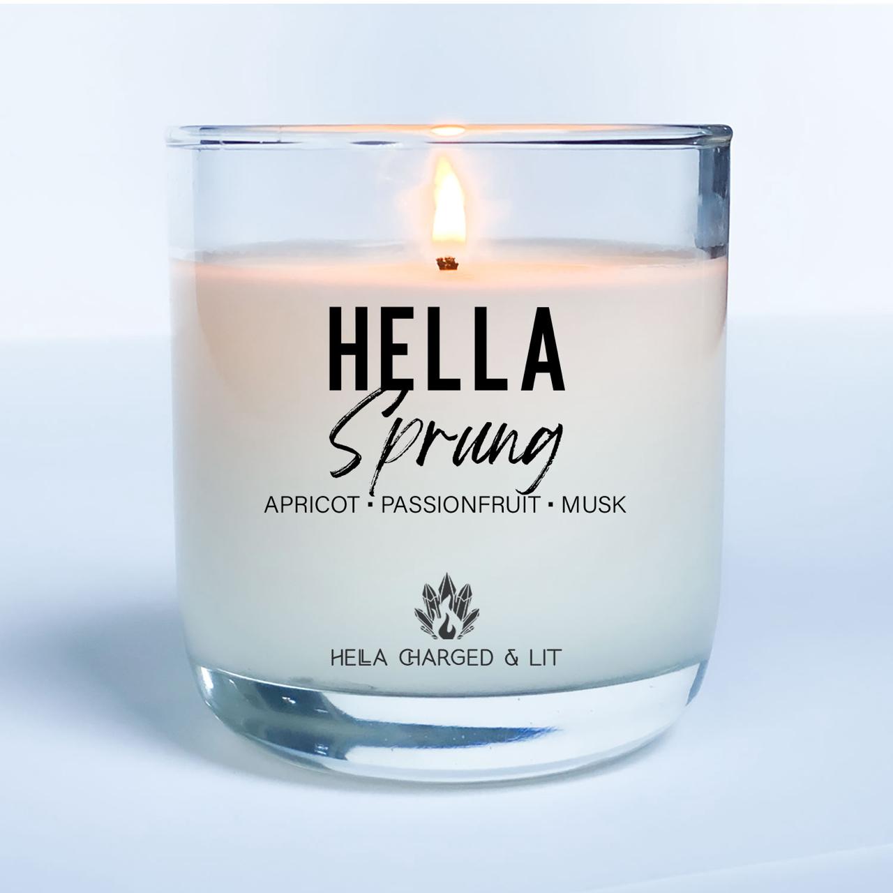 Hella Sprung Candle - Hella Charged & LIT | Ethically Made Sustainable Vegan Candles, Jewelry & More 