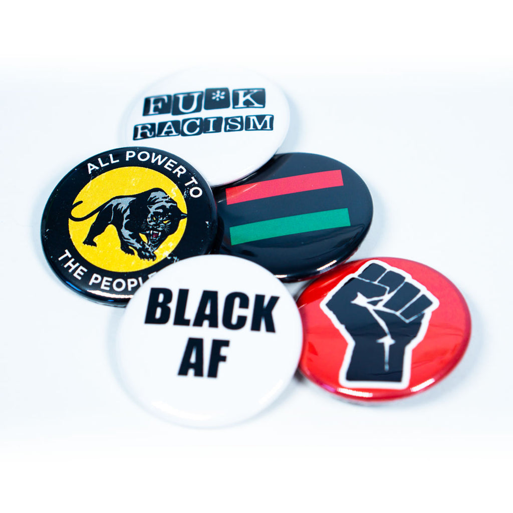 Black Power Pin Set - Ethically Made Sustainable Vegan Candles, Jewelry & More | Hella Charged & LIT 
