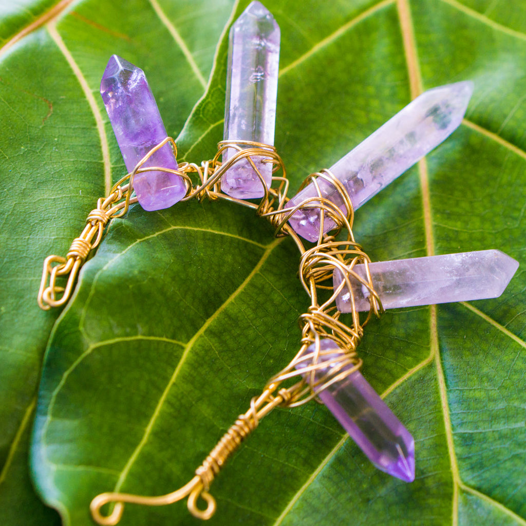 Amethyst Ear Cuff - Ethically Made Sustainable Vegan Candles, Jewelry & More | Hella Charged & LIT 