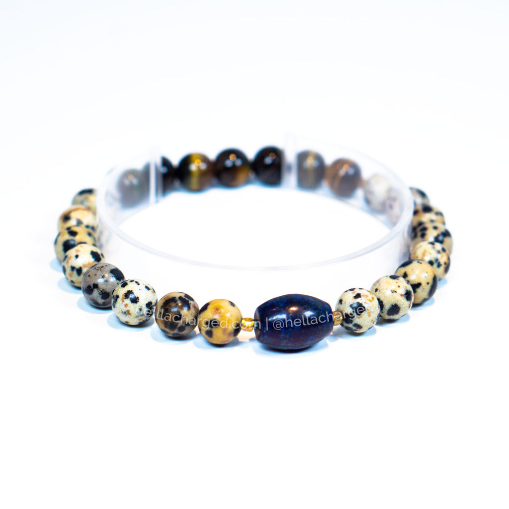 Blue Tiger's Eye / Lapis Bracelet - Ethically Made Sustainable Vegan Candles, Jewelry & More | Hella Charged & LIT 