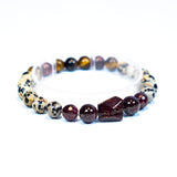 Garnet / Rainbow Tiger's Eye Bracelet - Ethically Made Sustainable Vegan Candles, Jewelry & More | Hella Charged & LIT 