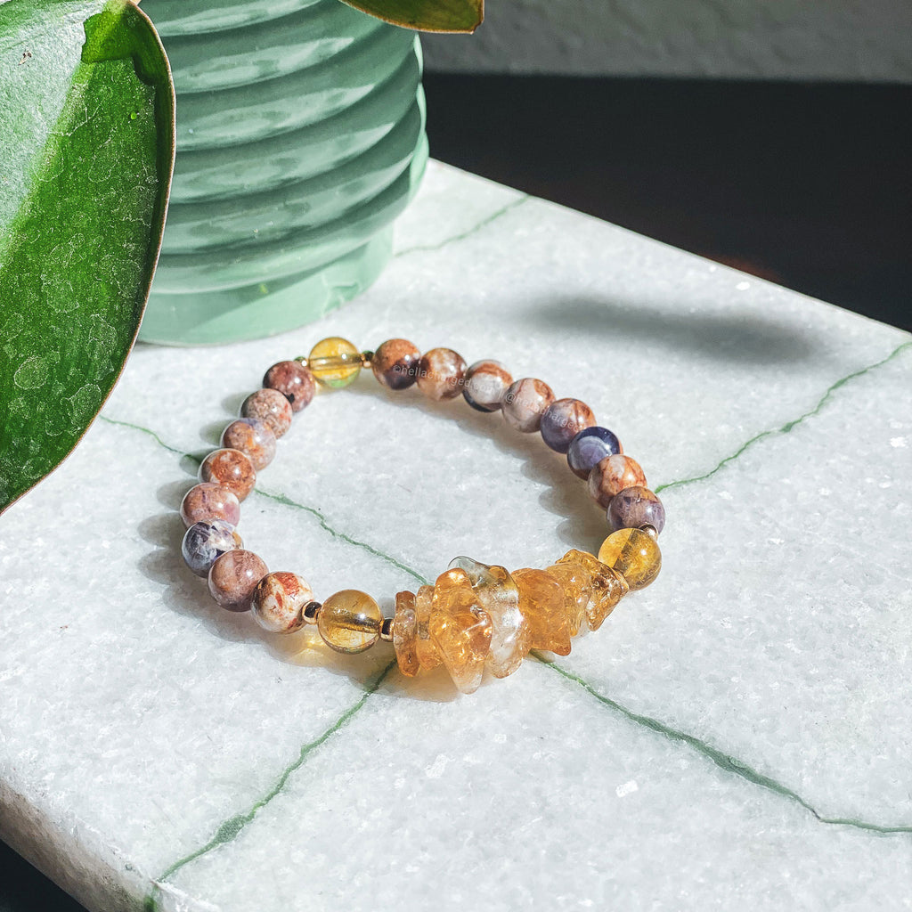 Amethyst Citrine Bracelet - Hella Charged & LIT | Ethically Made Sustainable Vegan Candles, Jewelry & More 